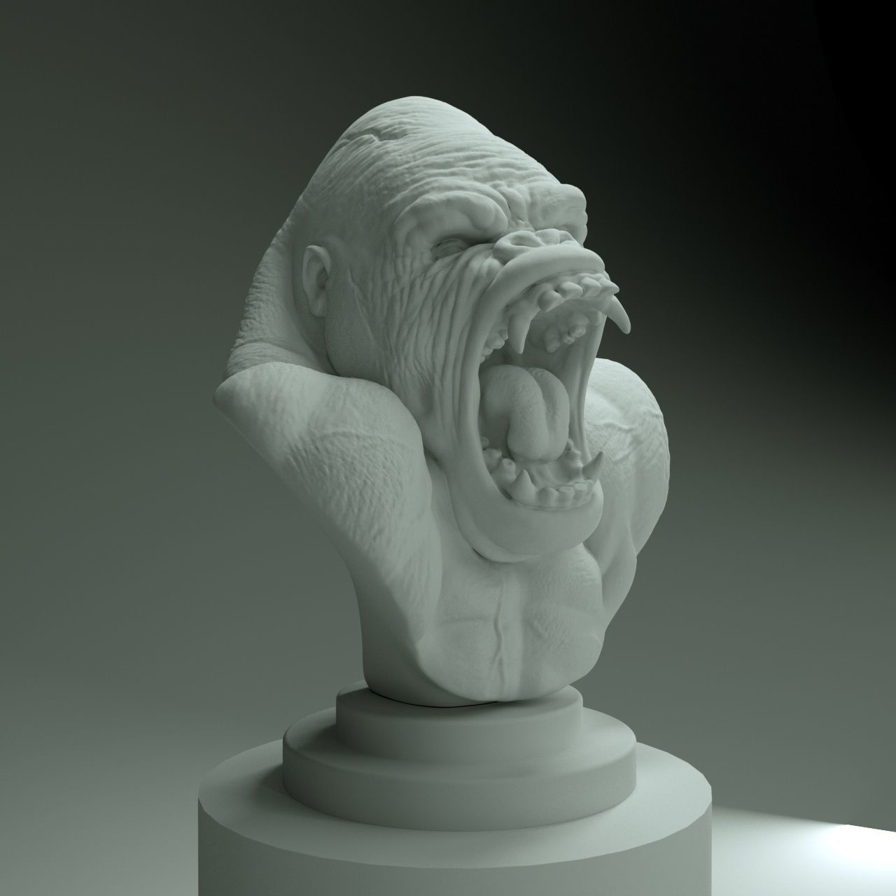 gorilla bust 3D print model_1