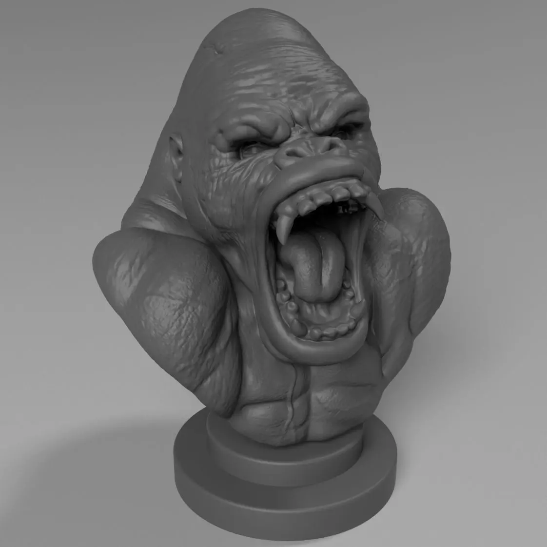 gorilla bust 3D print model_0