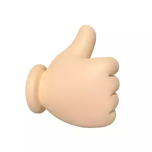 Cartoon Hand - Like Sign Icon Low-poly 3D model