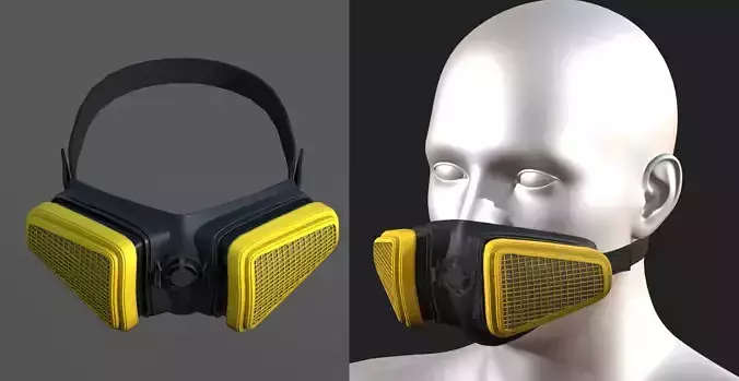 Gas mask protection plastic futuristic technology 