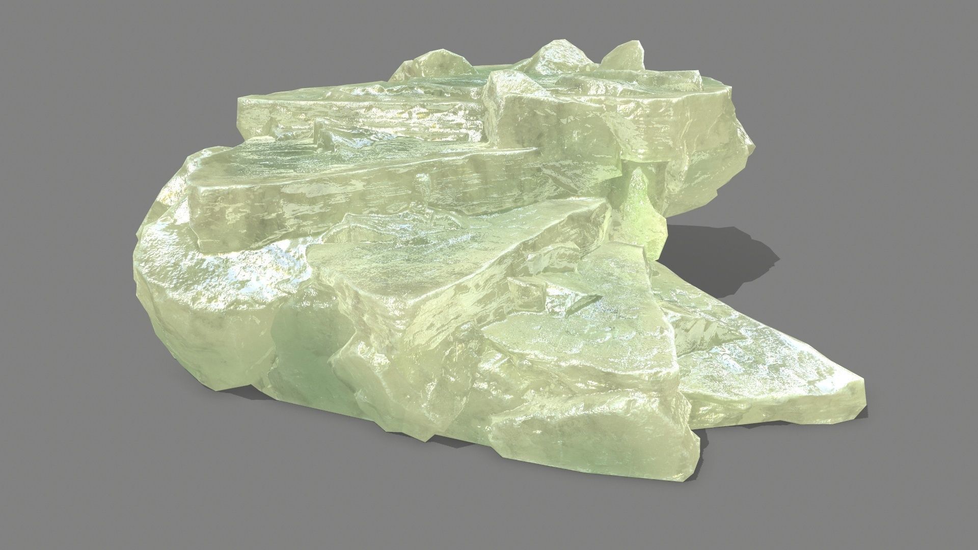 Stair crystal Low-poly 3D model_2