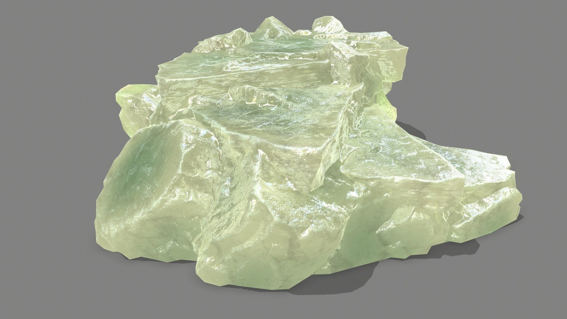 Stair crystal Low-poly 3D model_3