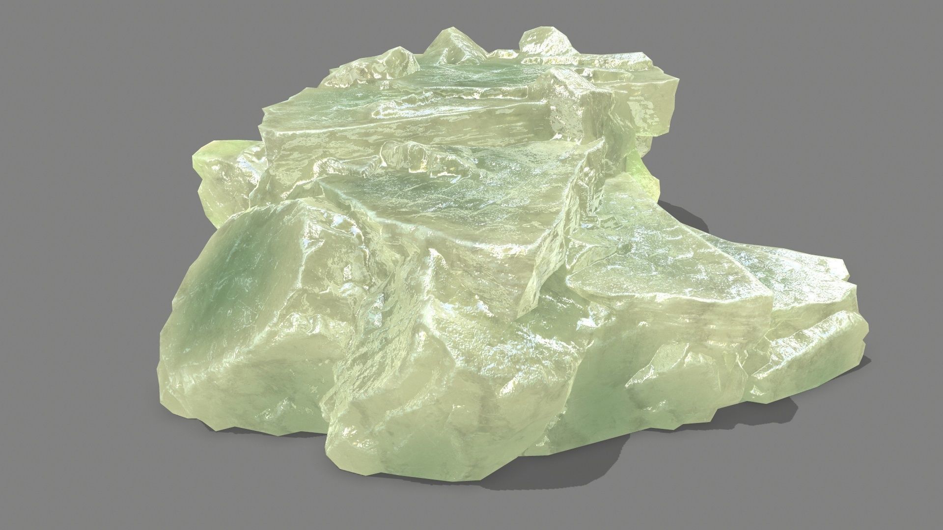 Stair crystal Low-poly 3D model_4