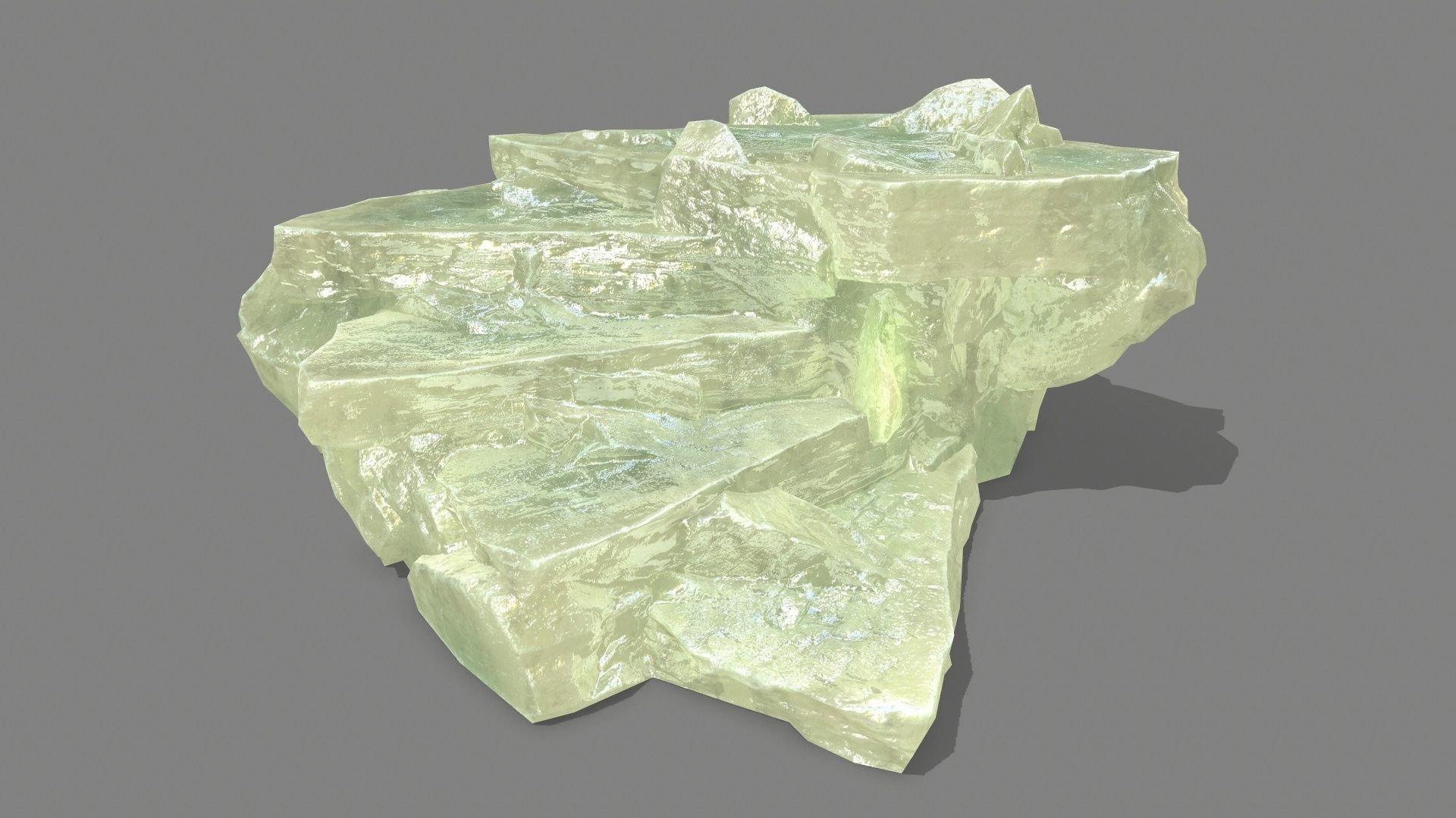 Stair crystal Low-poly 3D model_1