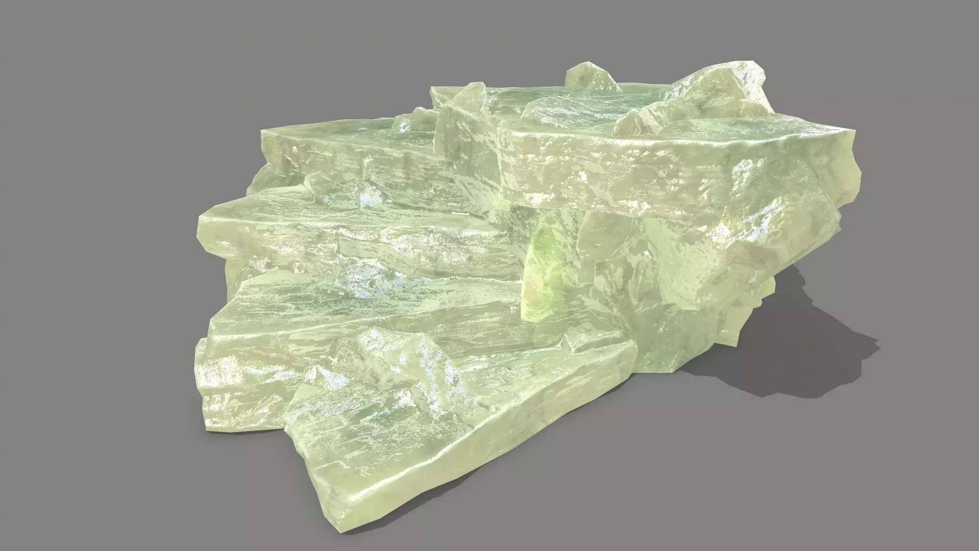 Stair crystal Low-poly 3D model_0