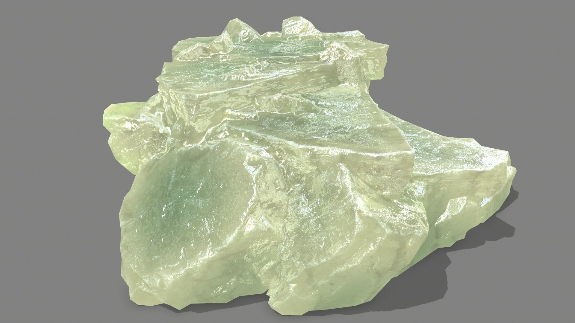 Stair crystal Low-poly 3D model_5