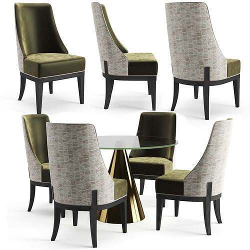 The Sofa and Chair Co Courtauld Chair And Dorchester Table 3D model