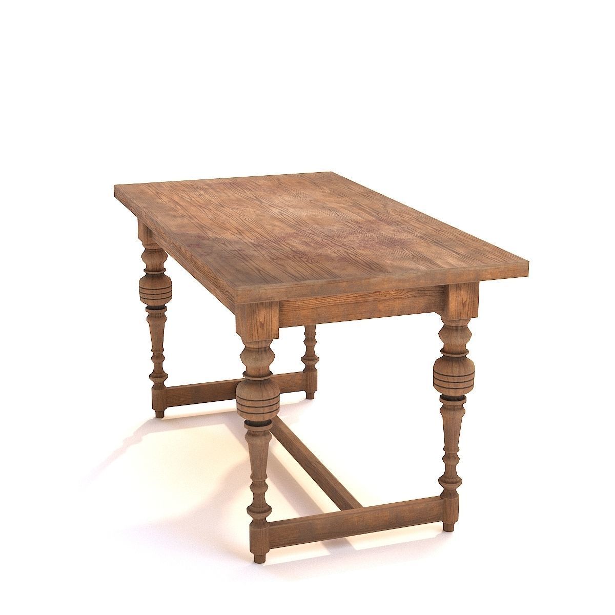 Old table Low-poly 3D model_14