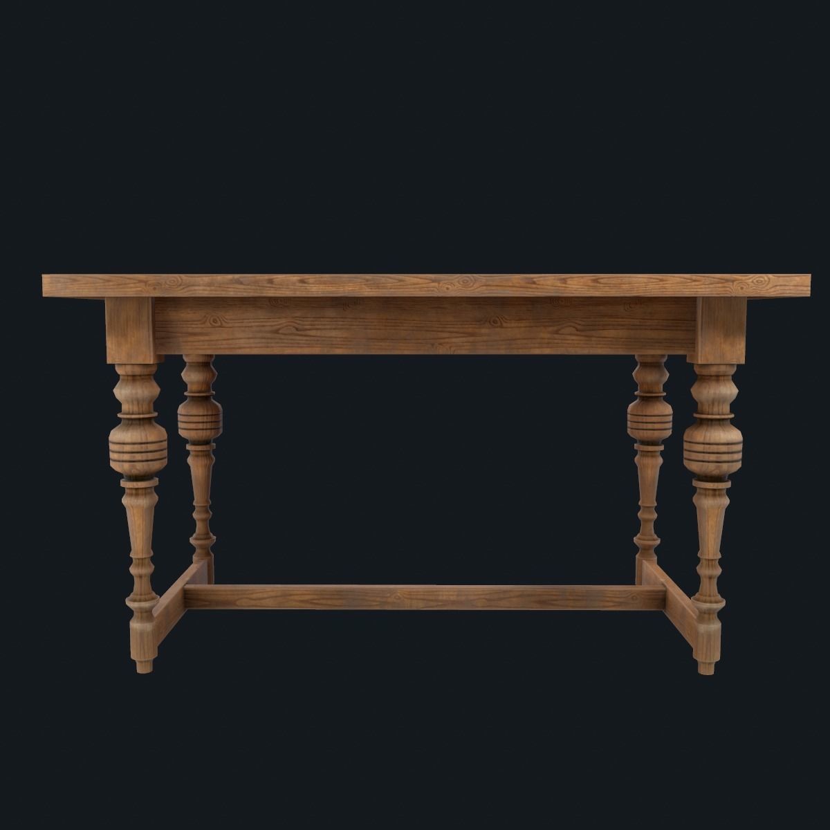 Old table Low-poly 3D model_6