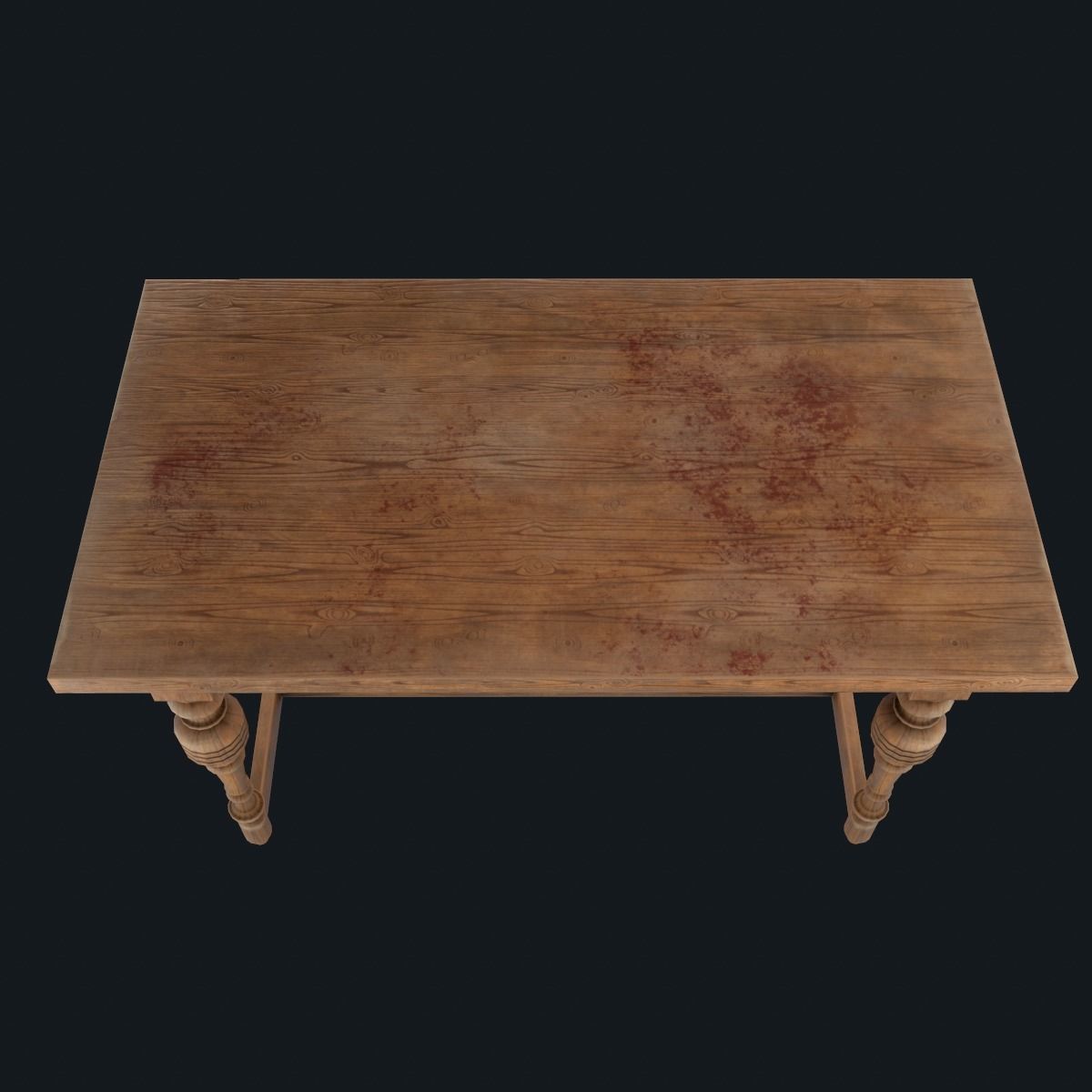 Old table Low-poly 3D model_5