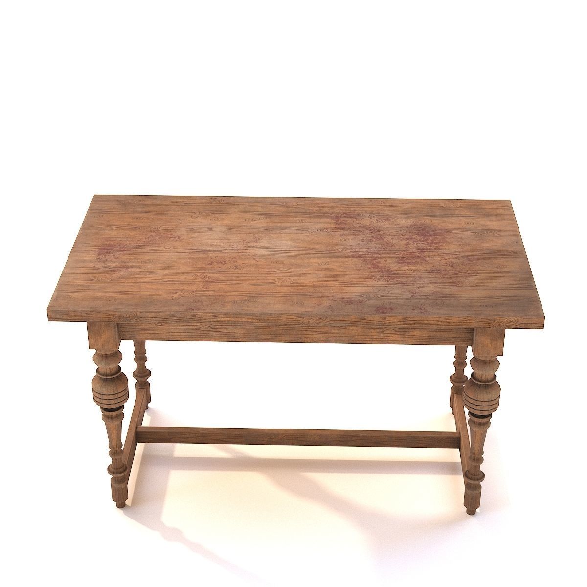Old table Low-poly 3D model_17