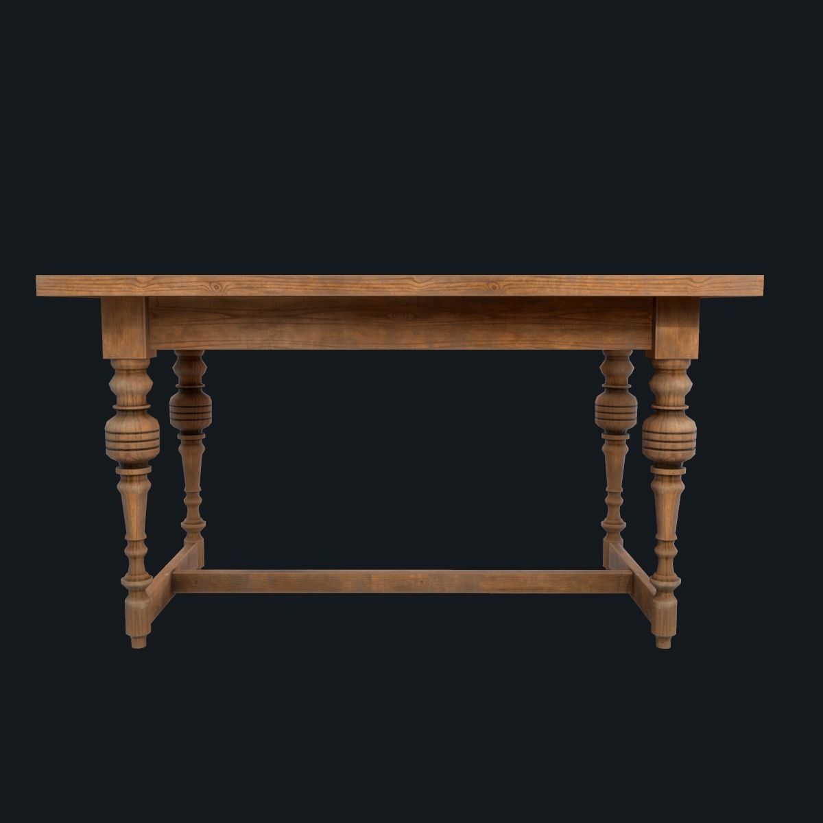 Old table Low-poly 3D model_7