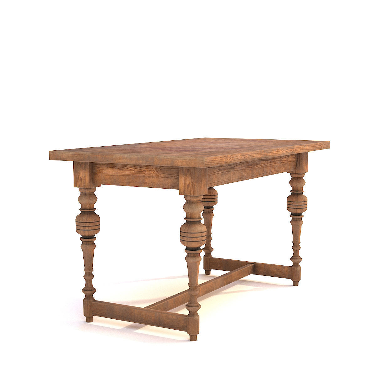 Old table Low-poly 3D model_15