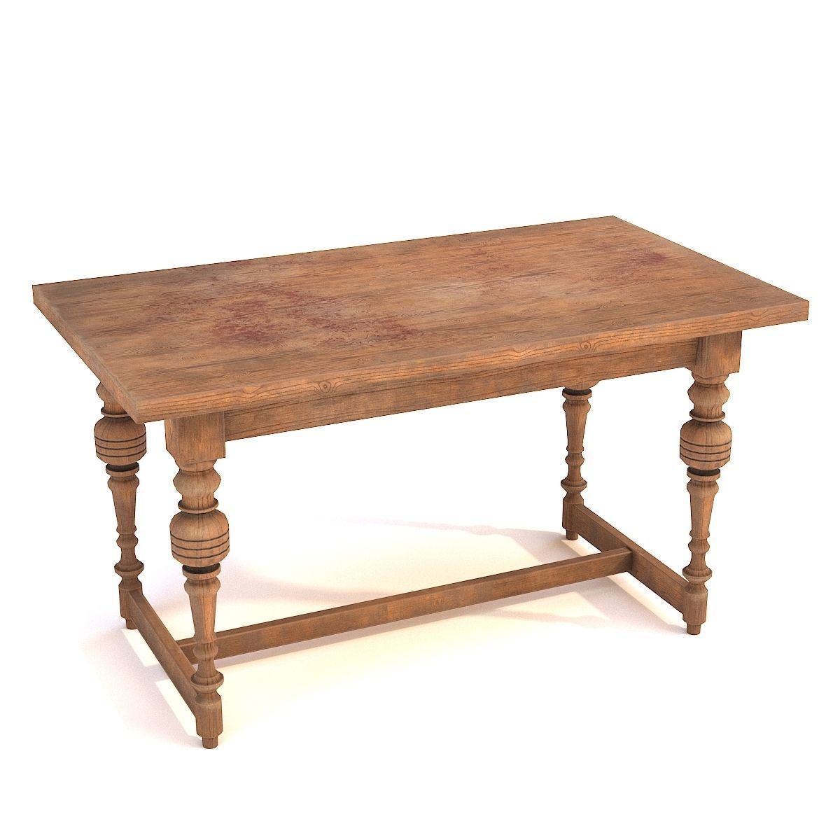Old table Low-poly 3D model_11
