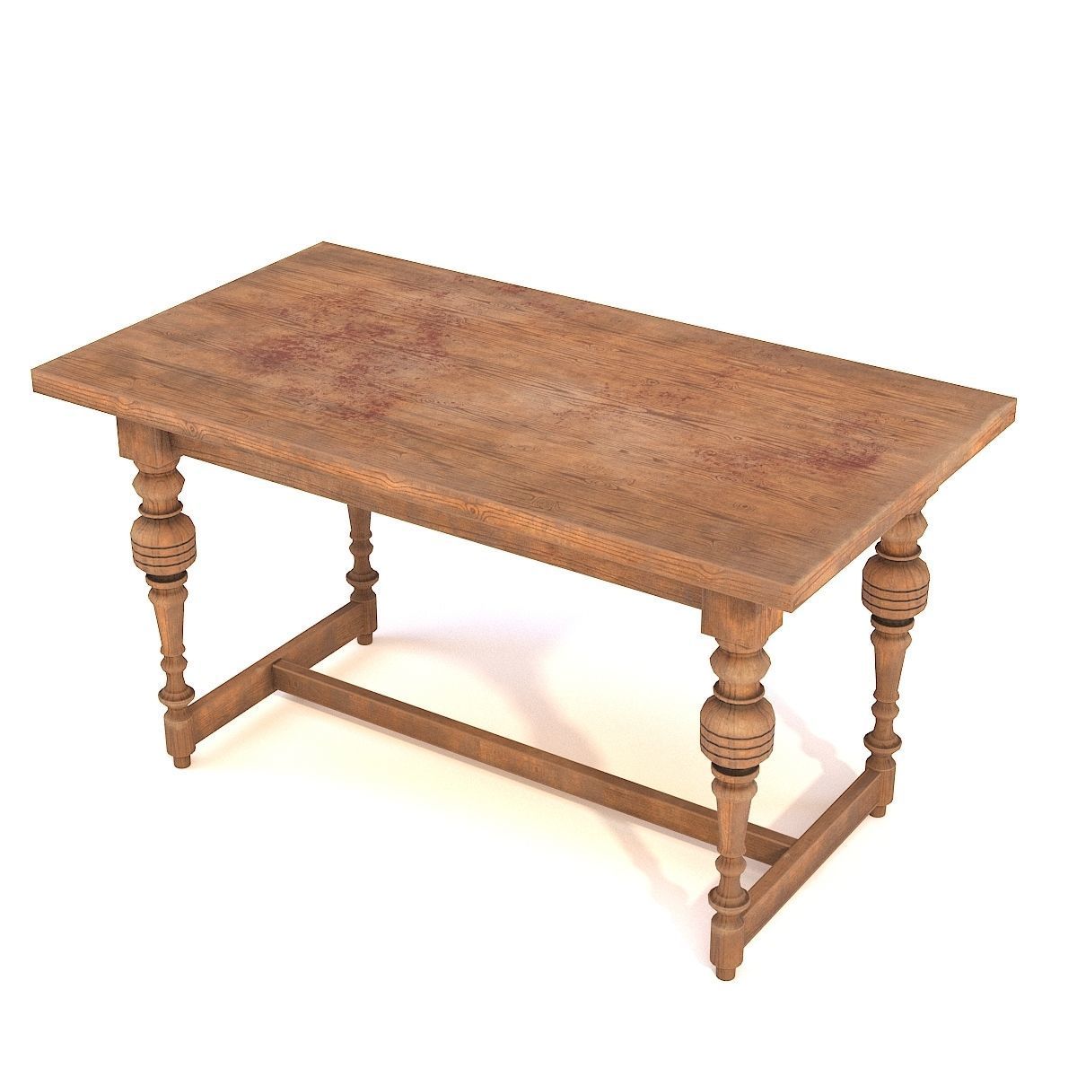 Old table Low-poly 3D model_12
