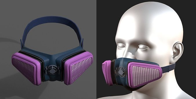 Gas mask protection isolated plastic scifi fantasy  Low-poly 3D model