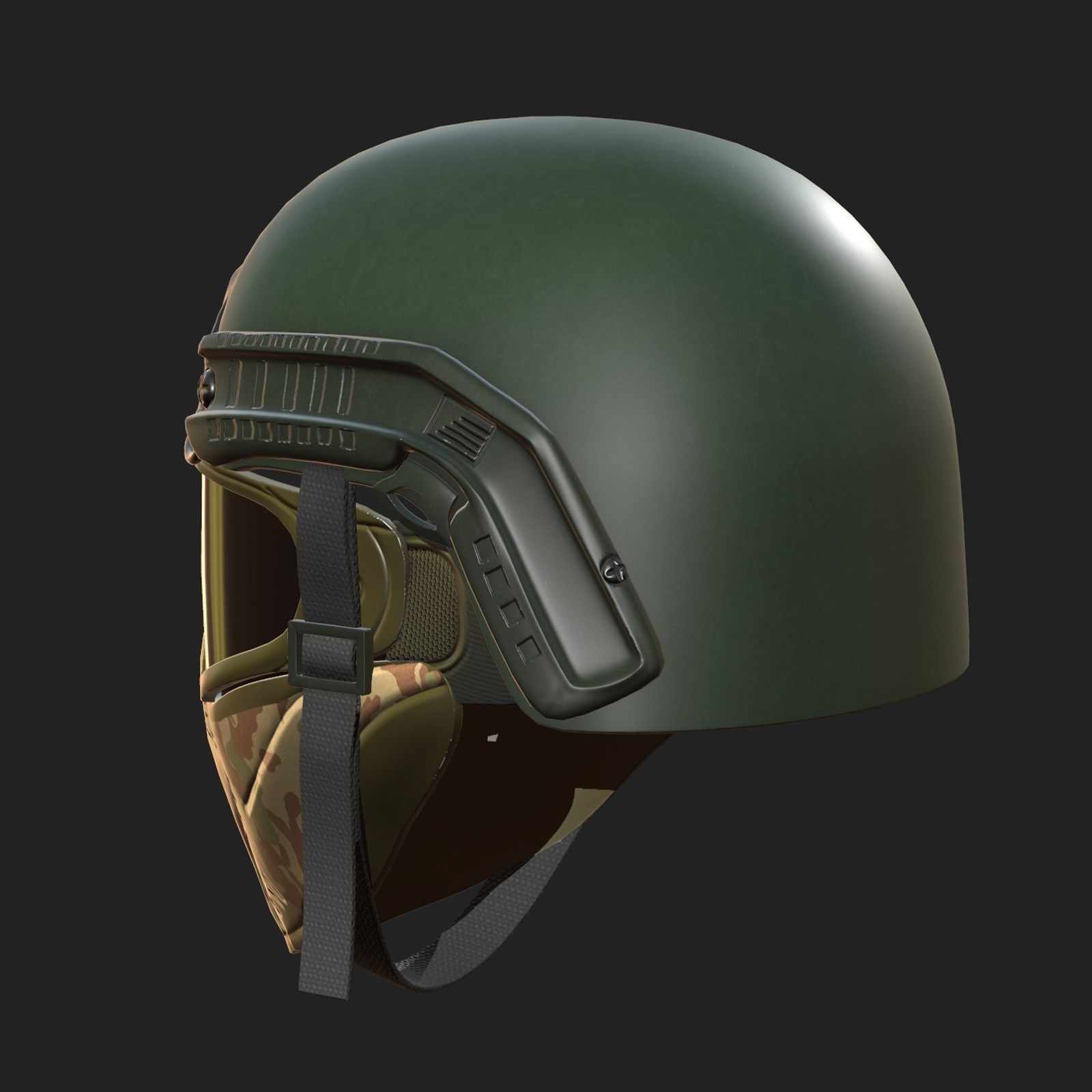 Helmet mask millitary combat soldier armor scifi fantasy  Low-poly 3D model_4
