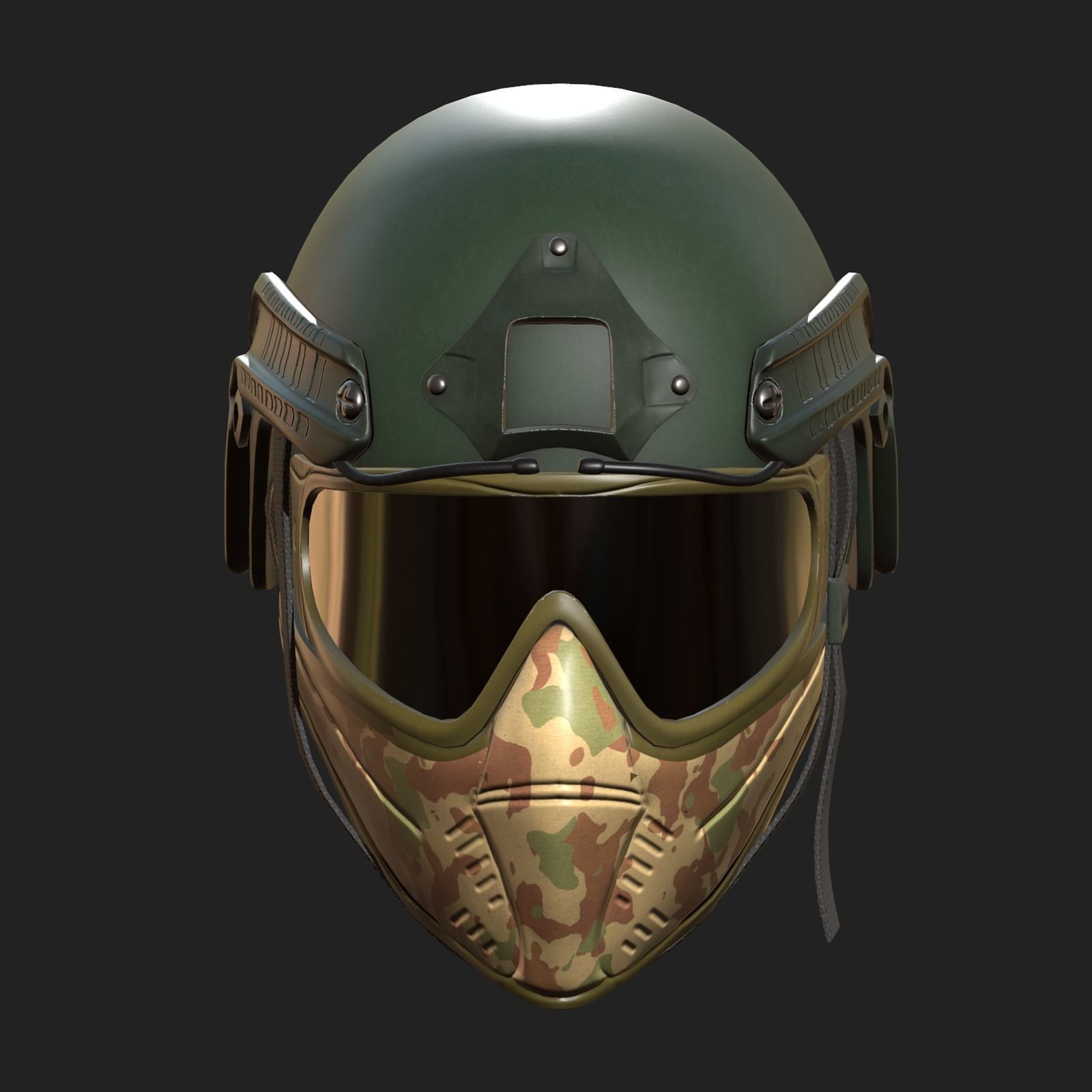 Helmet mask millitary combat soldier armor scifi fantasy  Low-poly 3D model_3