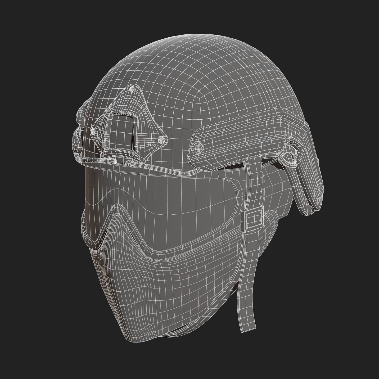 Helmet mask millitary combat soldier armor scifi fantasy  Low-poly 3D model_9