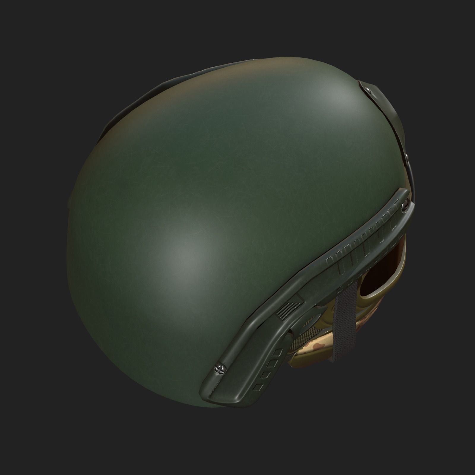 Helmet mask millitary combat soldier armor scifi fantasy  Low-poly 3D model_5