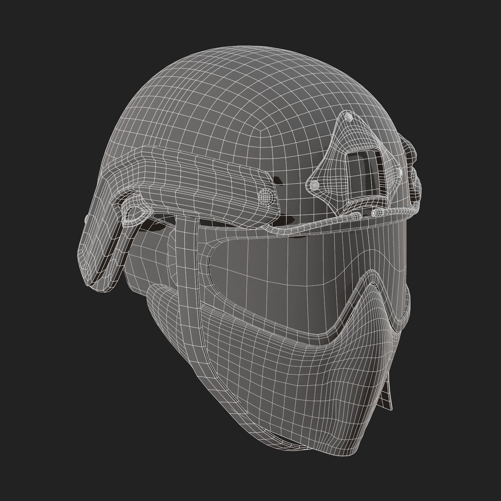 Helmet mask millitary combat soldier armor scifi fantasy  Low-poly 3D model_10
