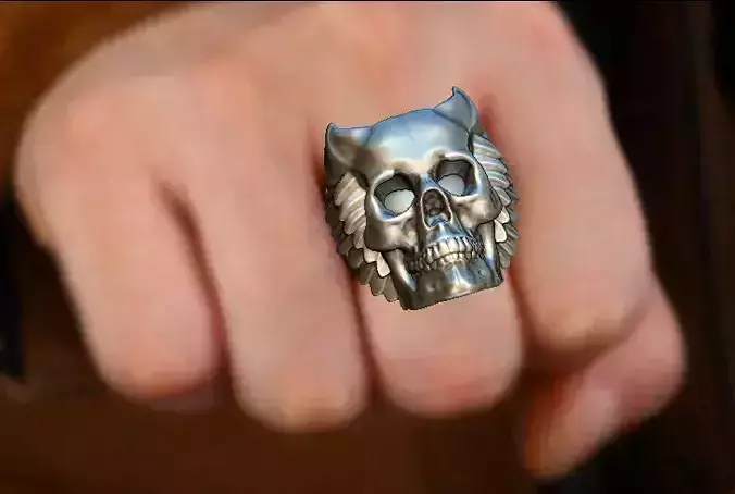 Biker Skull Wings Jewel