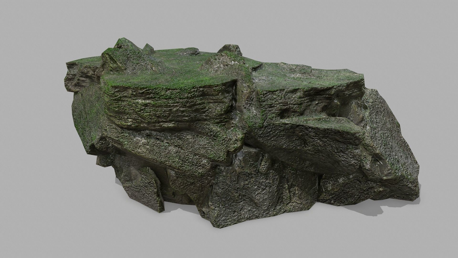 Stair rock Low-poly 3D model_8