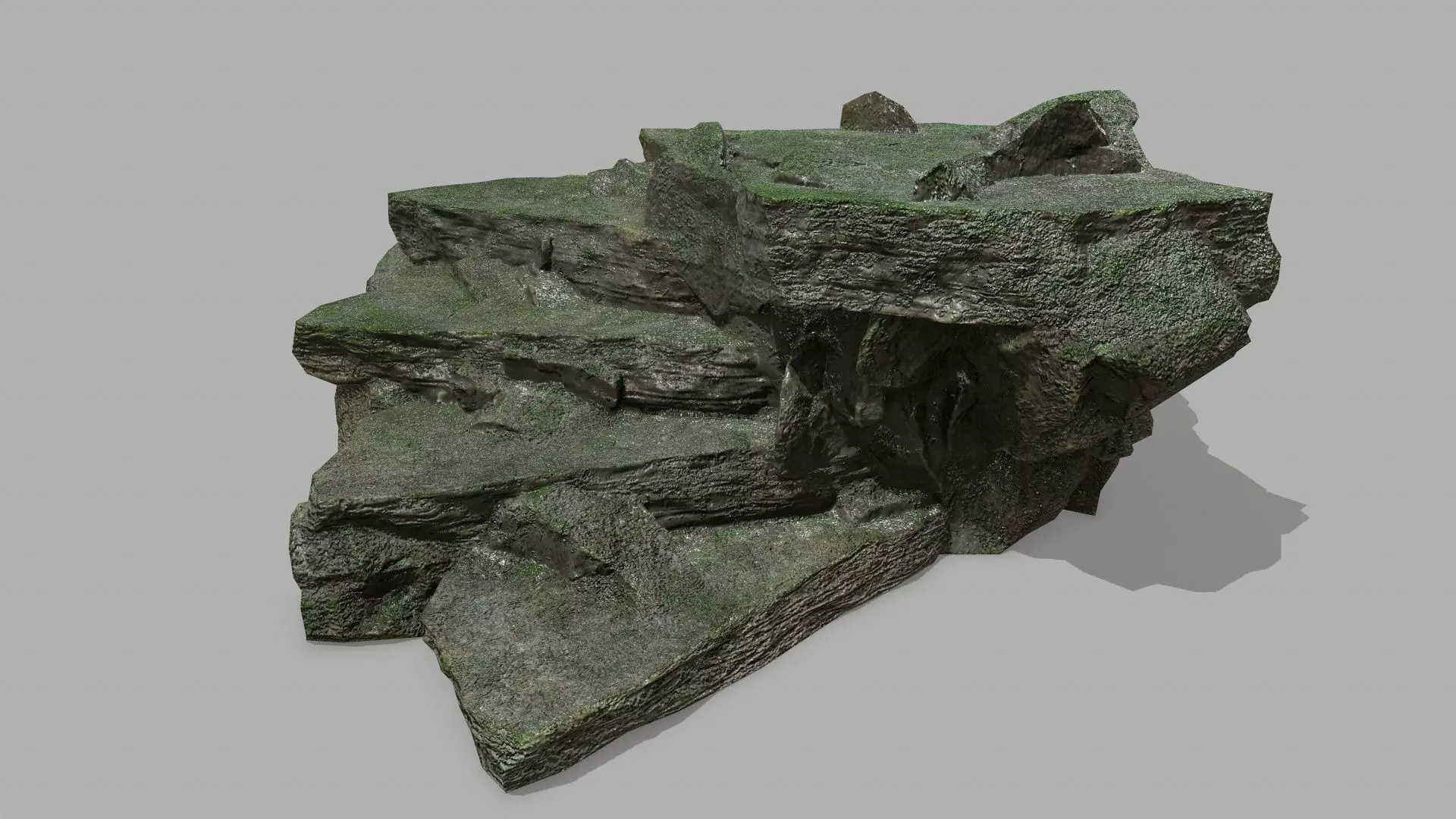 Stair rock Low-poly 3D model_0