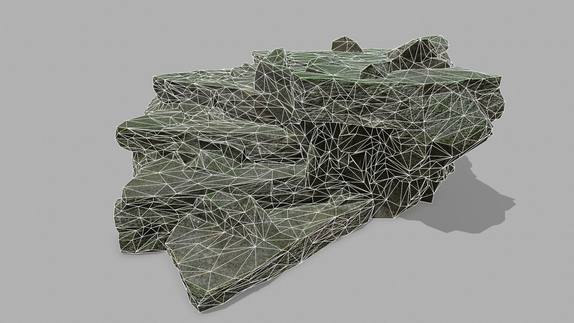 Stair rock Low-poly 3D model_1