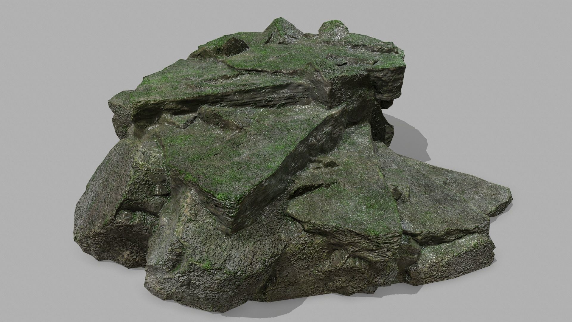 Stair rock Low-poly 3D model_3