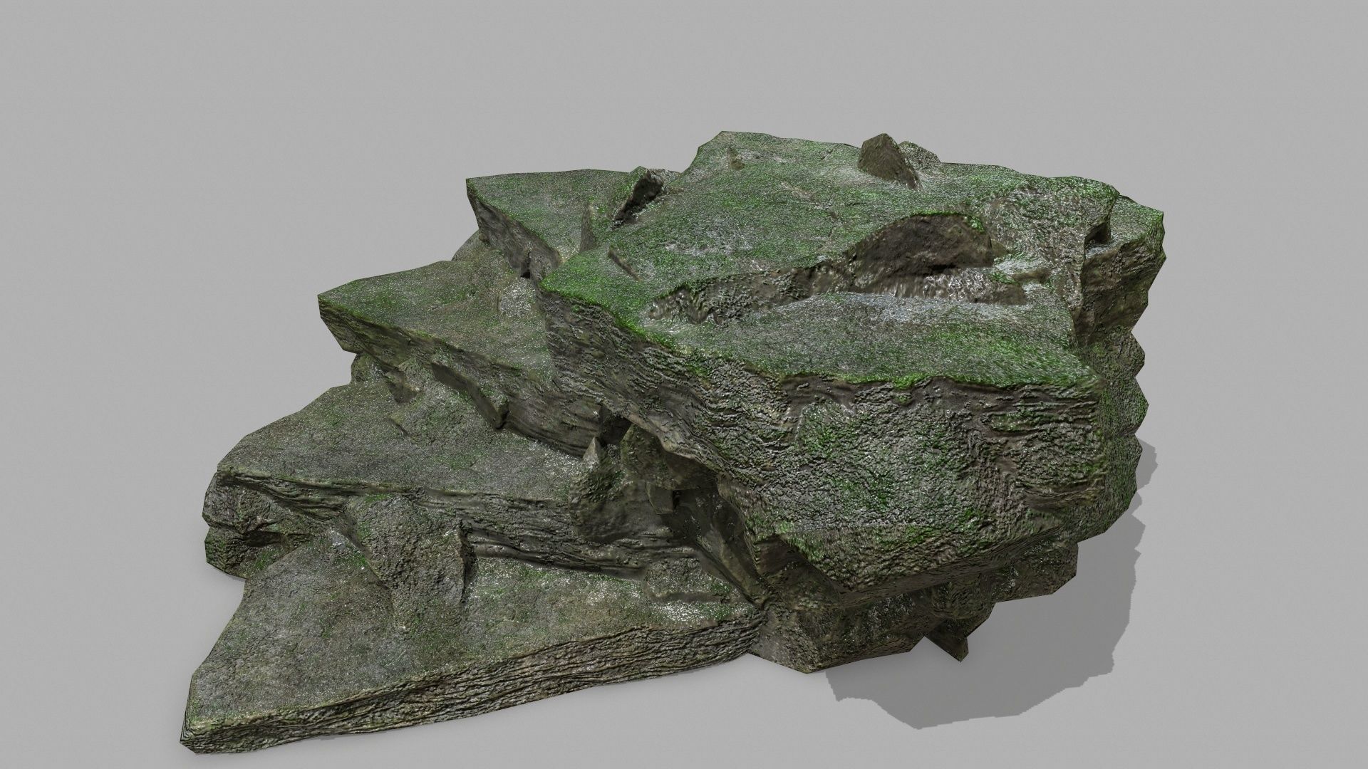 Stair rock Low-poly 3D model_13