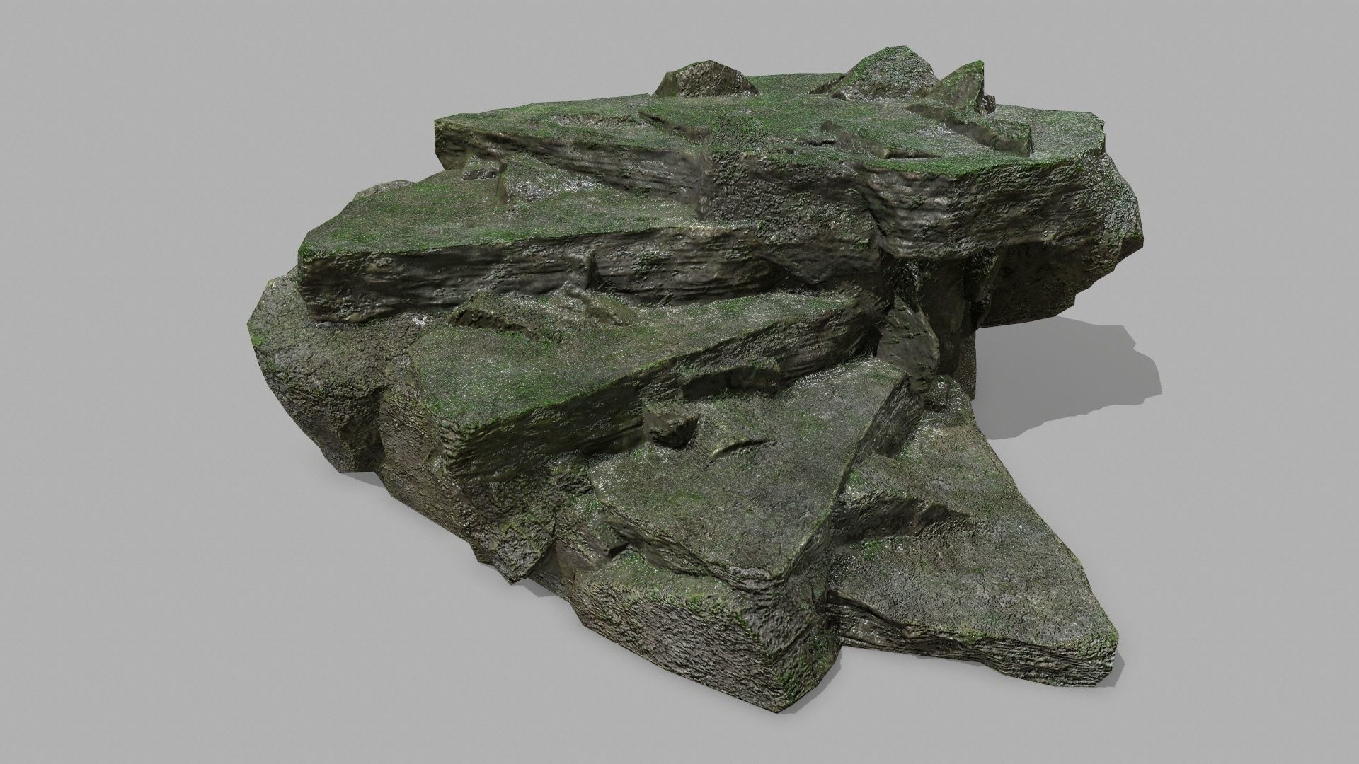 Stair rock Low-poly 3D model_2