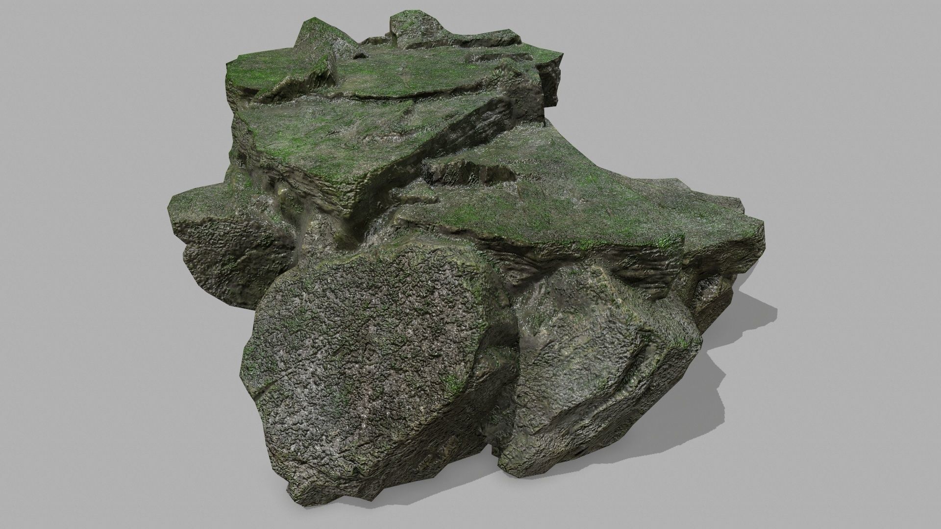 Stair rock Low-poly 3D model_4