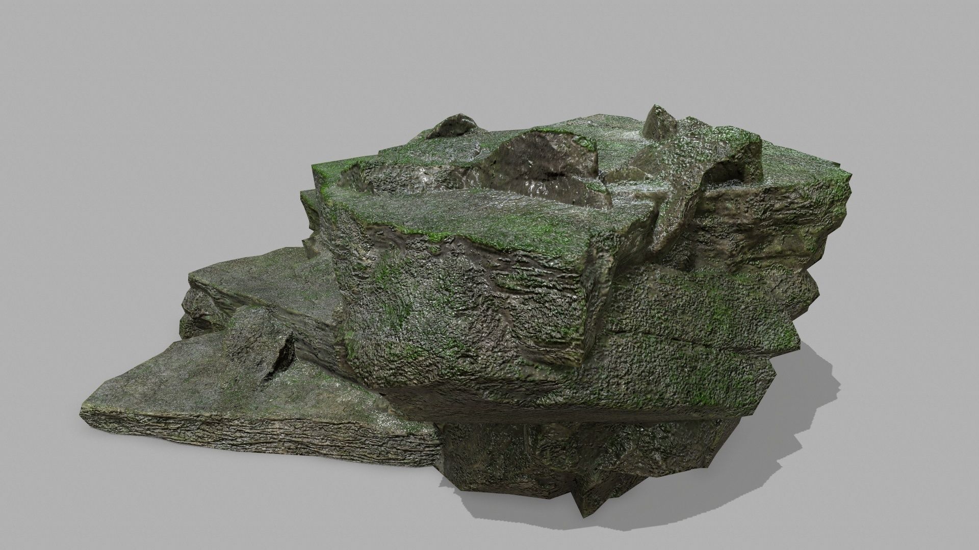 Stair rock Low-poly 3D model_12
