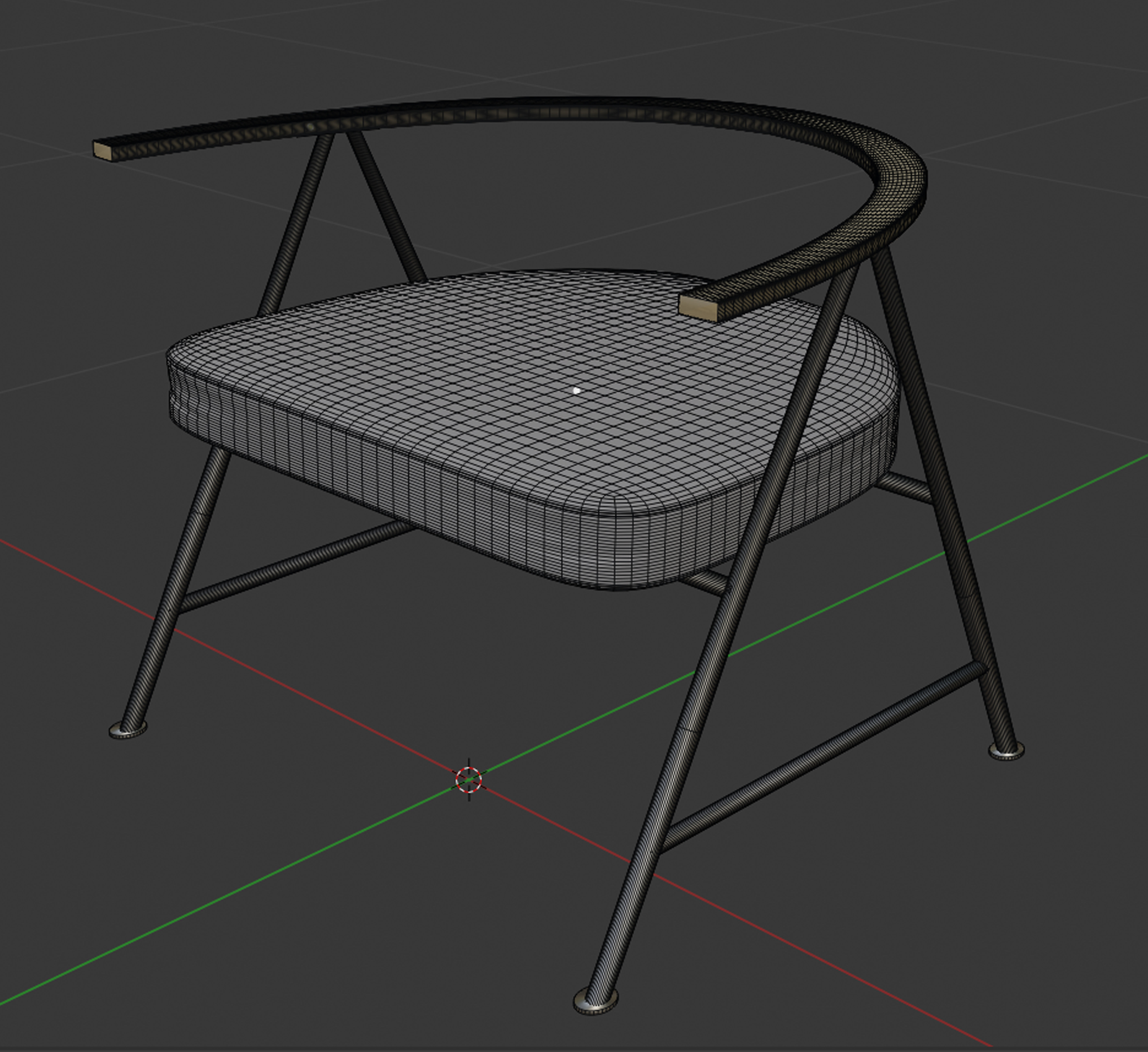 P Narin Modern Armchair02 Low-poly 3D model_5