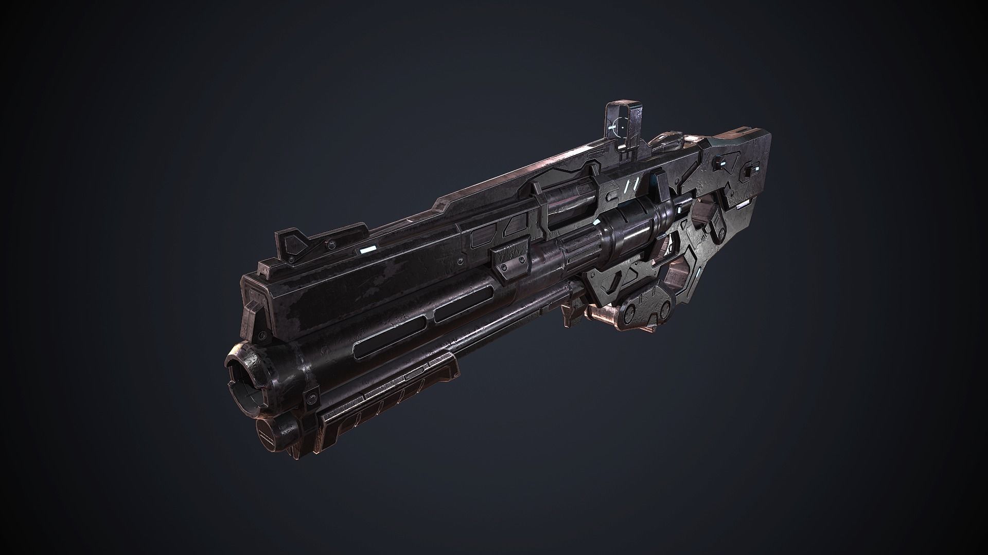 Low poly GUN Low-poly 3D model_7