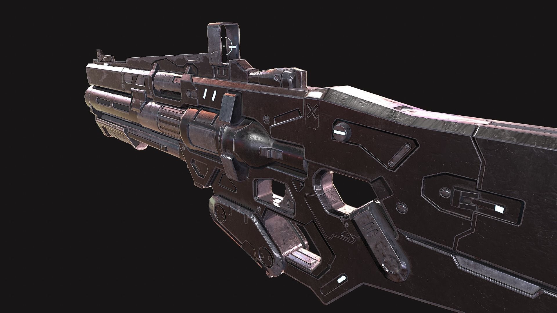 Low poly GUN Low-poly 3D model_5