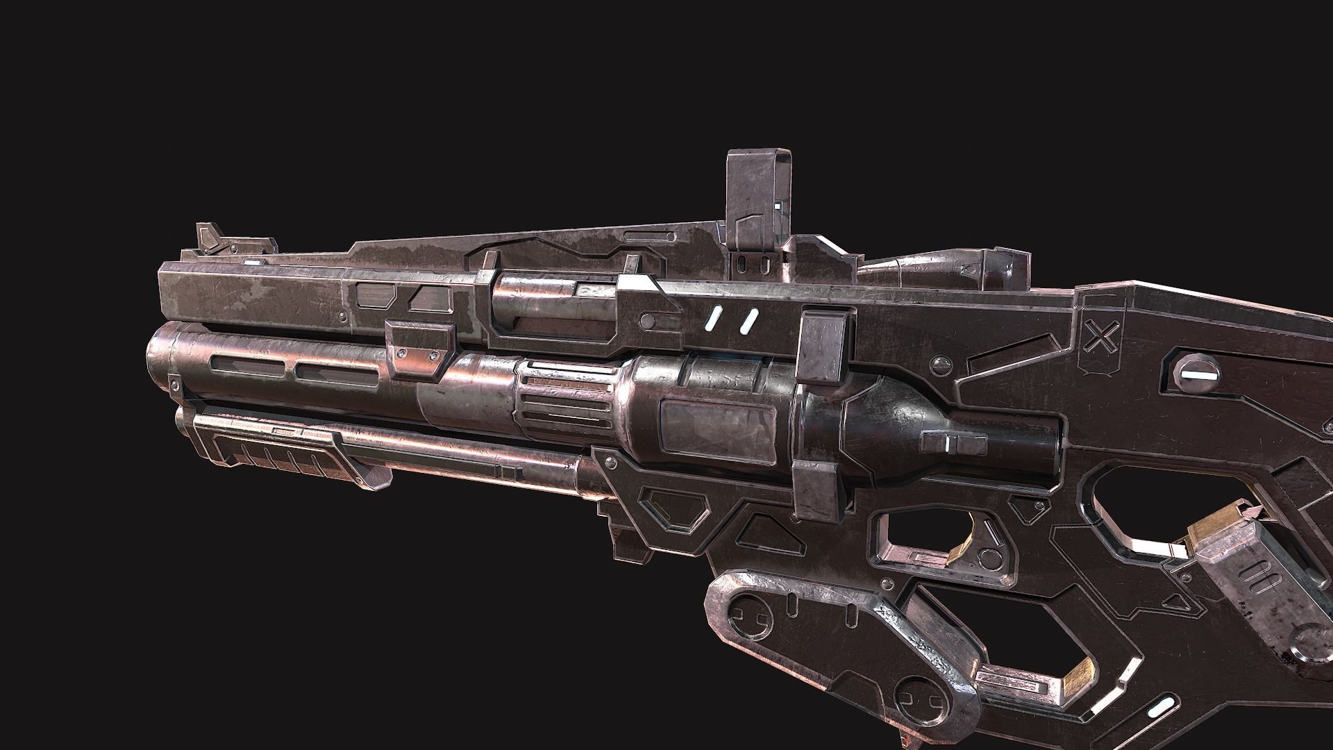 Low poly GUN Low-poly 3D model_6