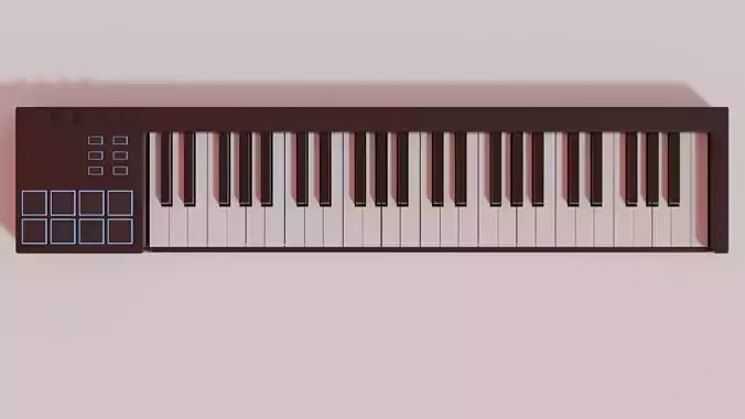 MIDI Keyboard Low-poly 3D model