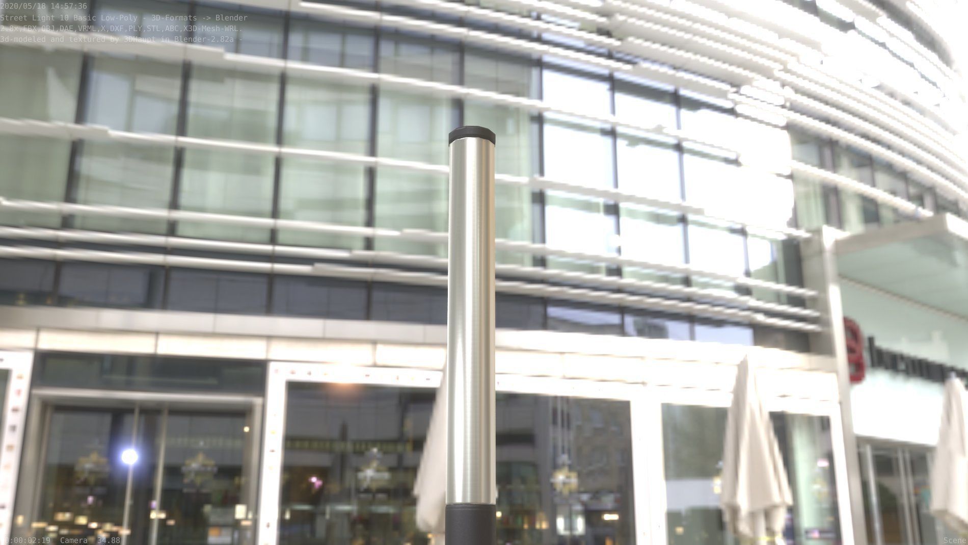 Street Light 10 Basic Low-Poly 180mm Low-poly 3D model_67