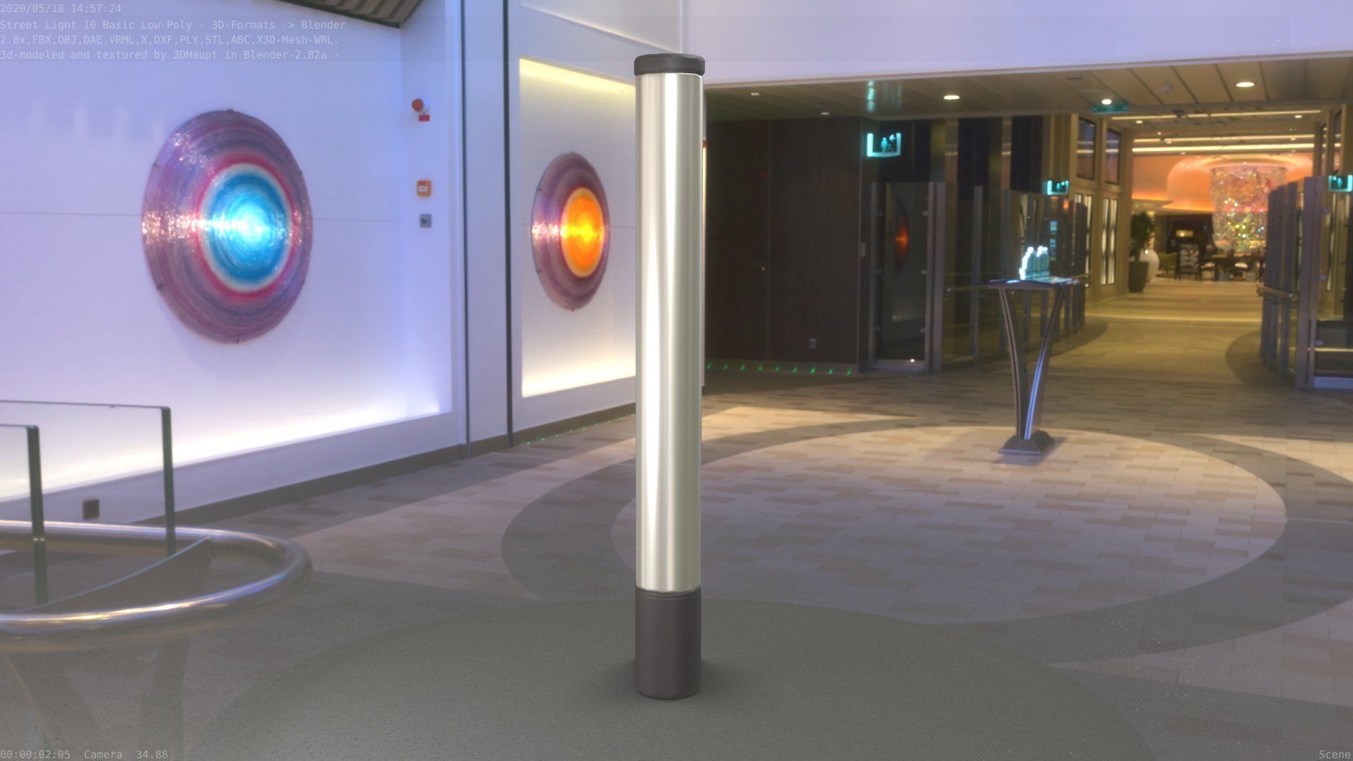 Street Light 10 Basic Low-Poly 180mm Low-poly 3D model_54