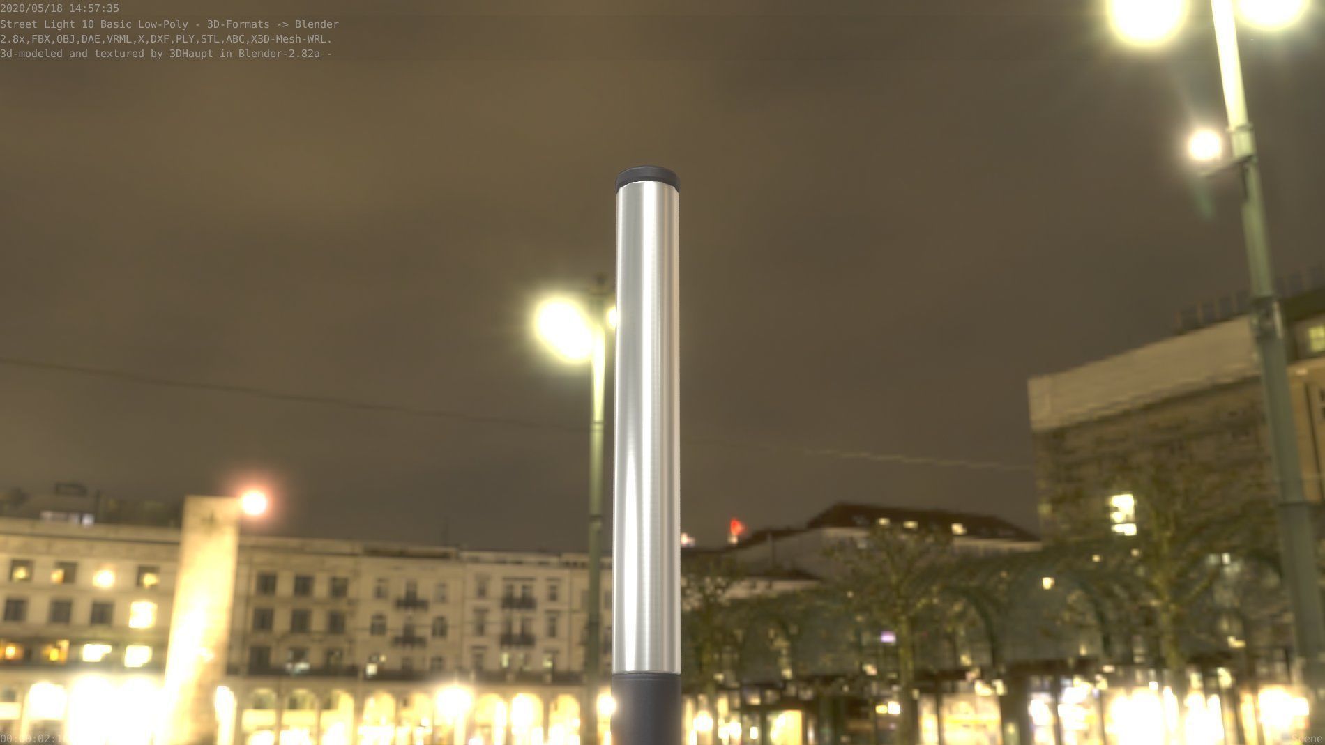 Street Light 10 Basic Low-Poly 180mm Low-poly 3D model_66