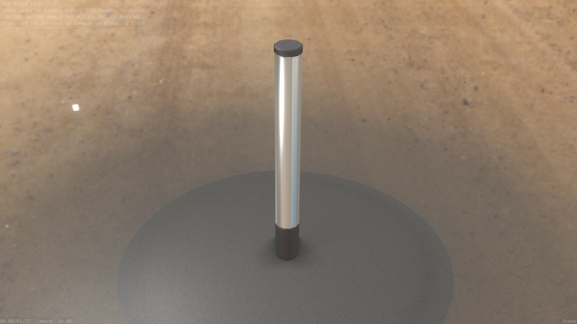 Street Light 10 Basic Low-Poly 180mm Low-poly 3D model_42