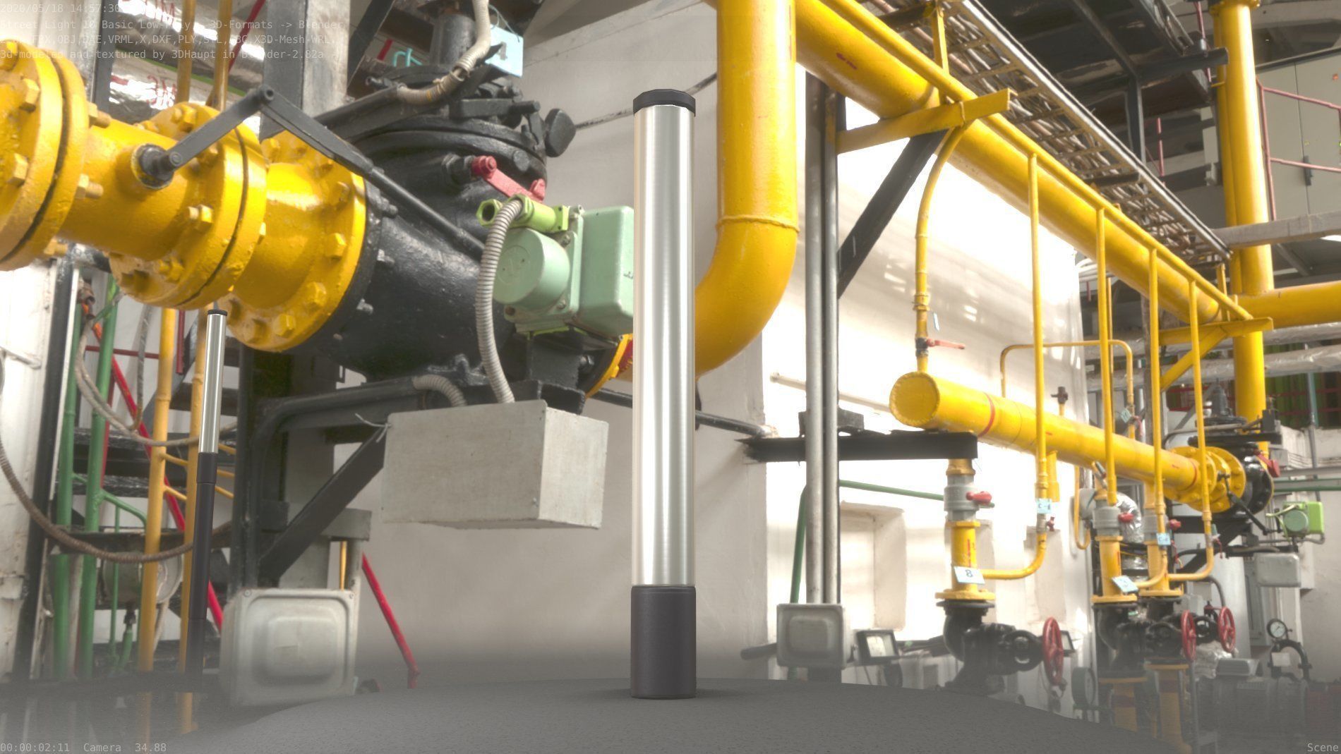 Street Light 10 Basic Low-Poly 180mm Low-poly 3D model_60