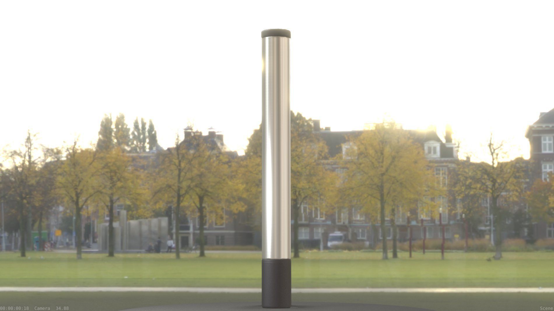 Street Light 10 Basic Low-Poly 180mm Low-poly 3D model_19