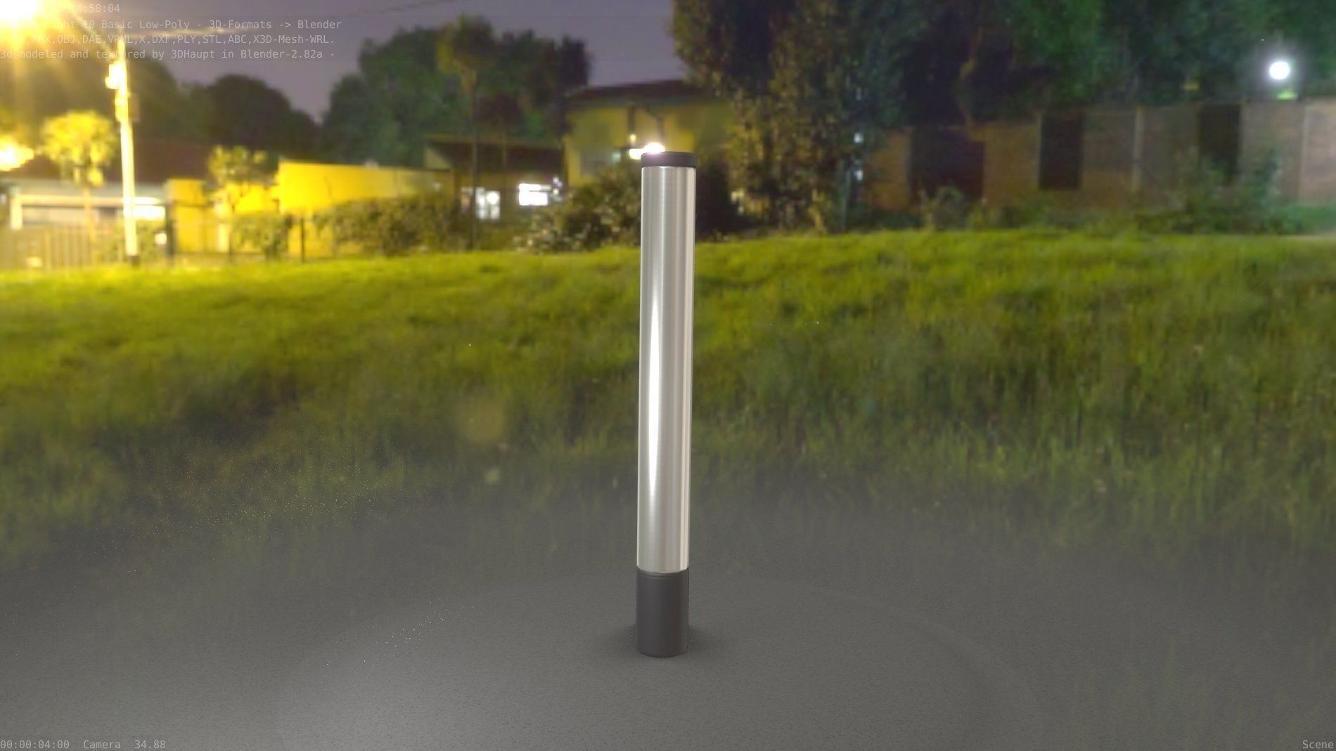 Street Light 10 Basic Low-Poly 180mm Low-poly 3D model_96