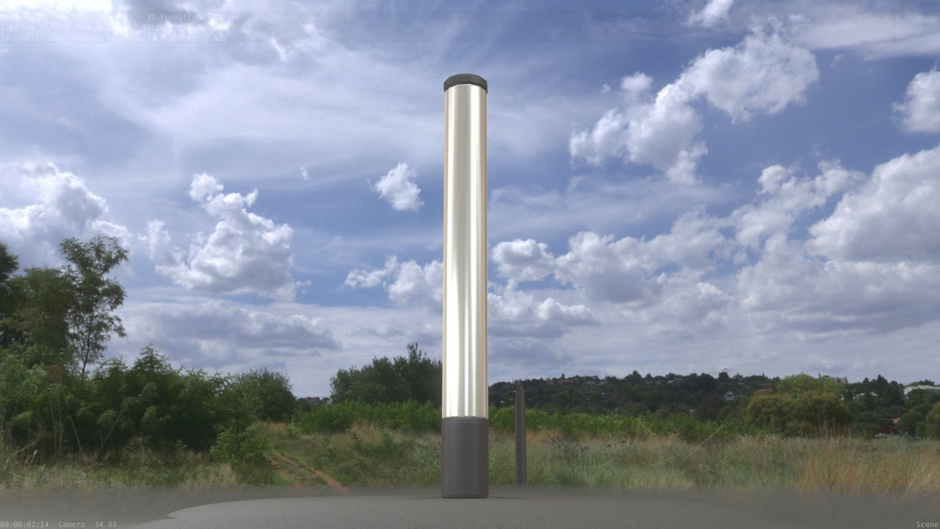 Street Light 10 Basic Low-Poly 180mm Low-poly 3D model_62