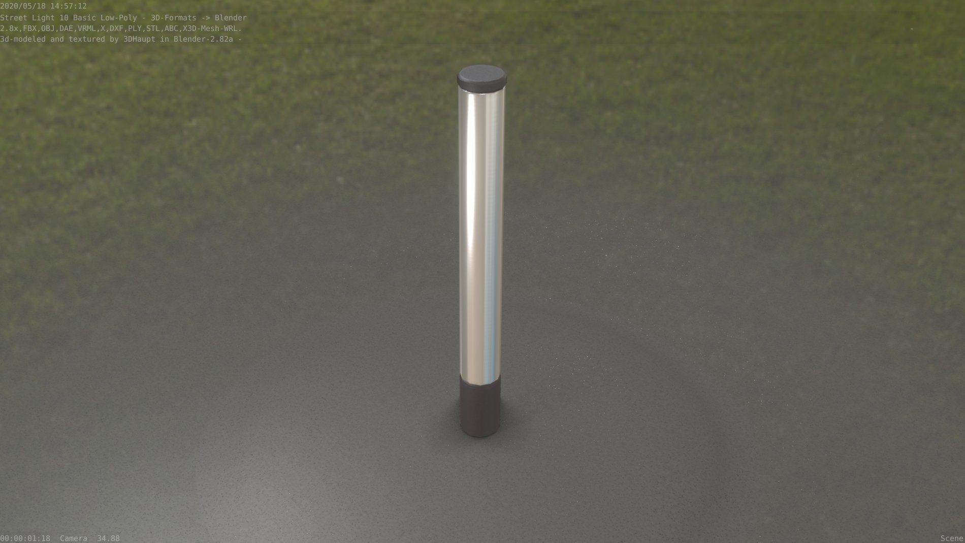 Street Light 10 Basic Low-Poly 180mm Low-poly 3D model_43