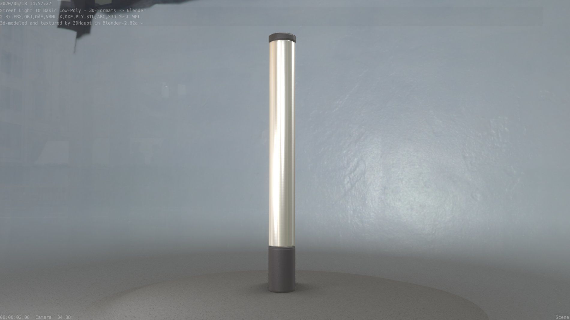 Street Light 10 Basic Low-Poly 180mm Low-poly 3D model_57