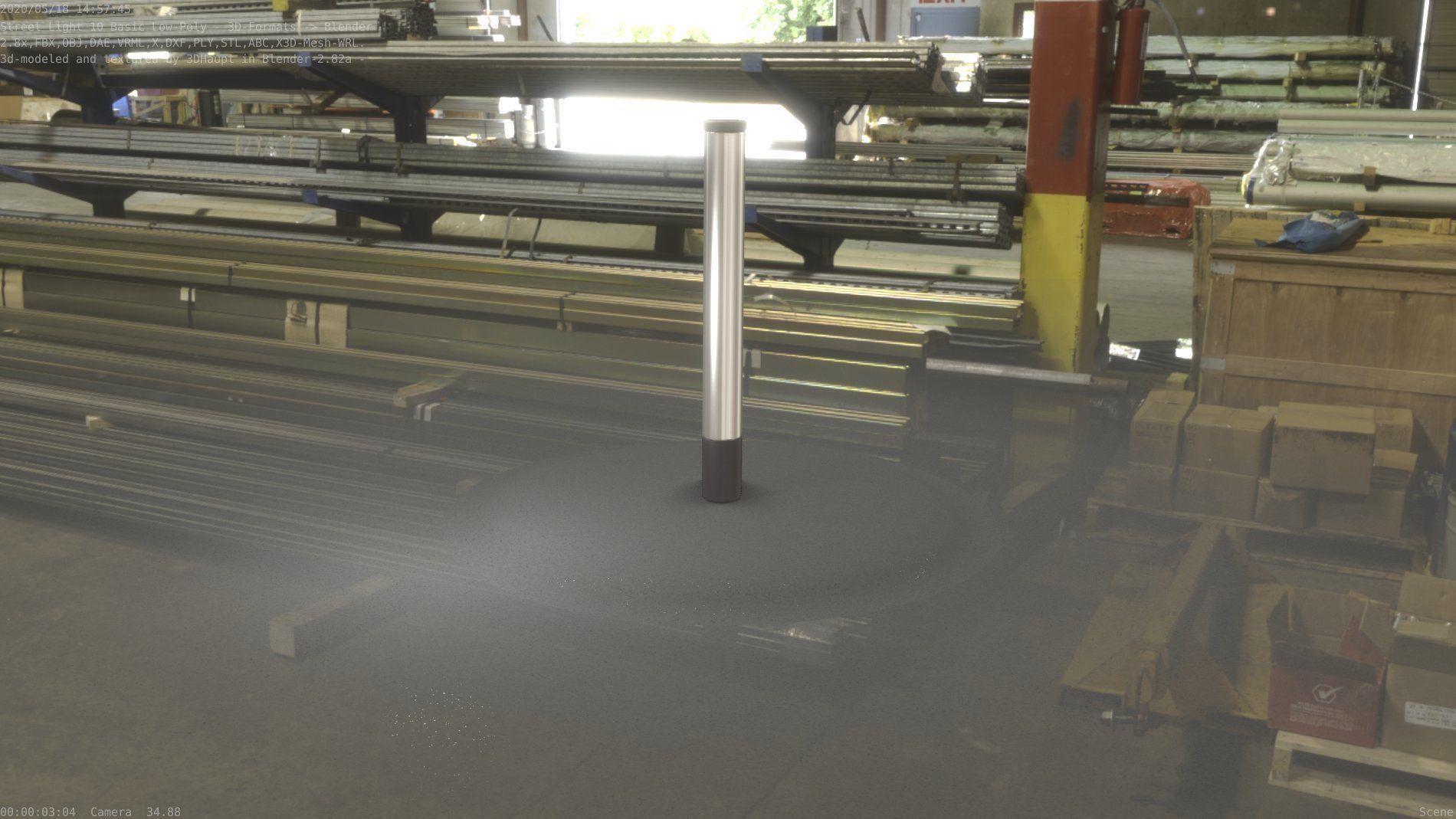 Street Light 10 Basic Low-Poly 180mm Low-poly 3D model_76